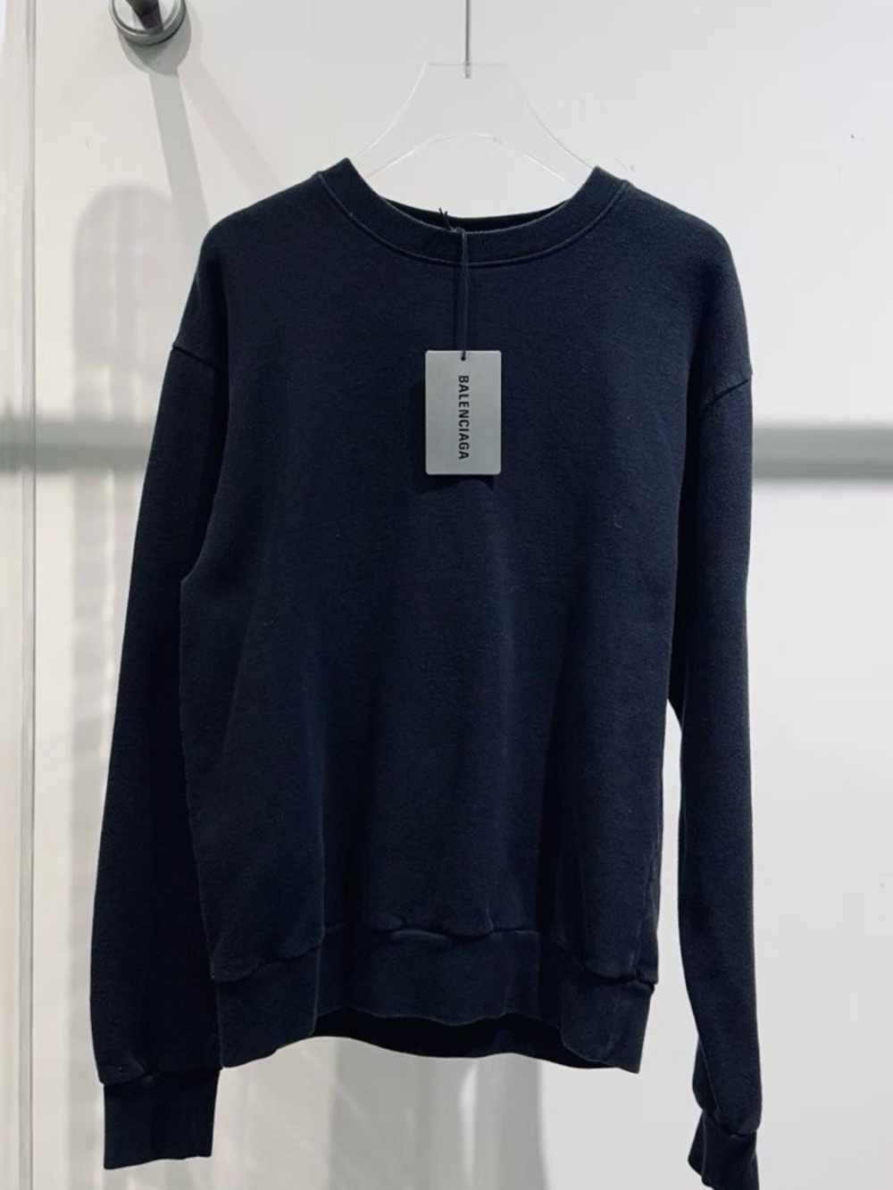 🚩steal Balenciaga Men's Navy Crewneck Sweatshirt